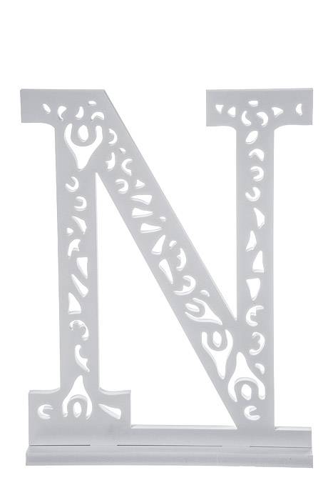 19.75" Carved Letter "n" White