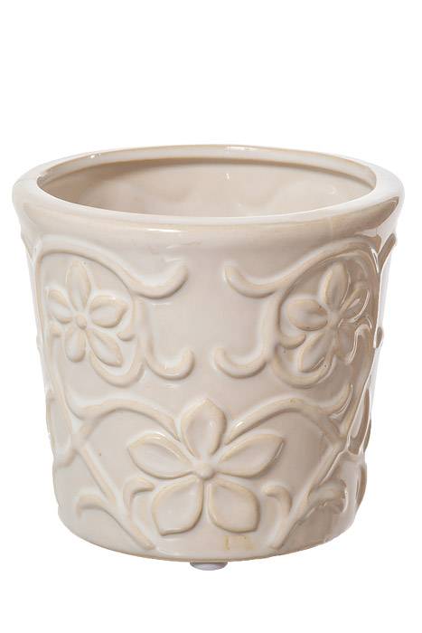 4.75" Embossed Pottery White