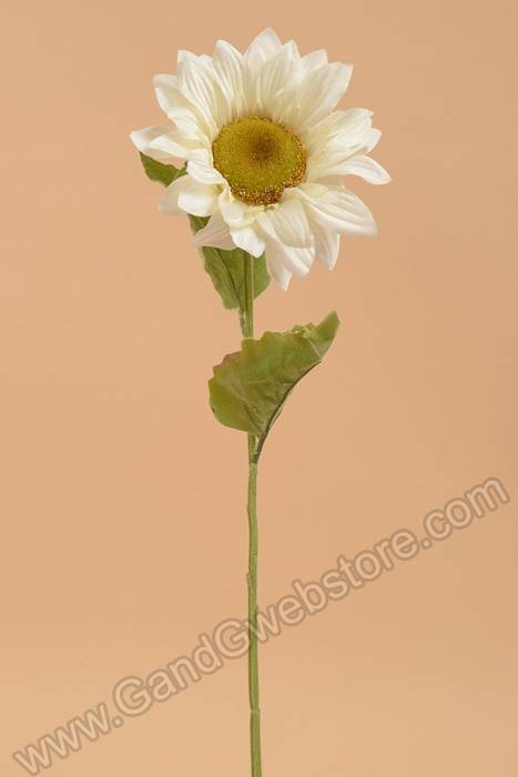 24" Silk Sunflower Spray Cream