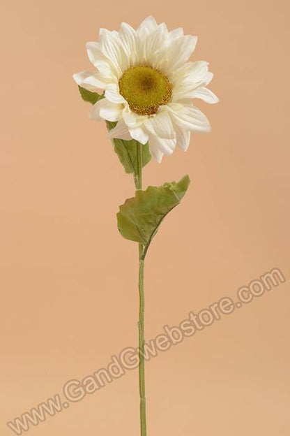 24" Silk Sunflower Spray Cream