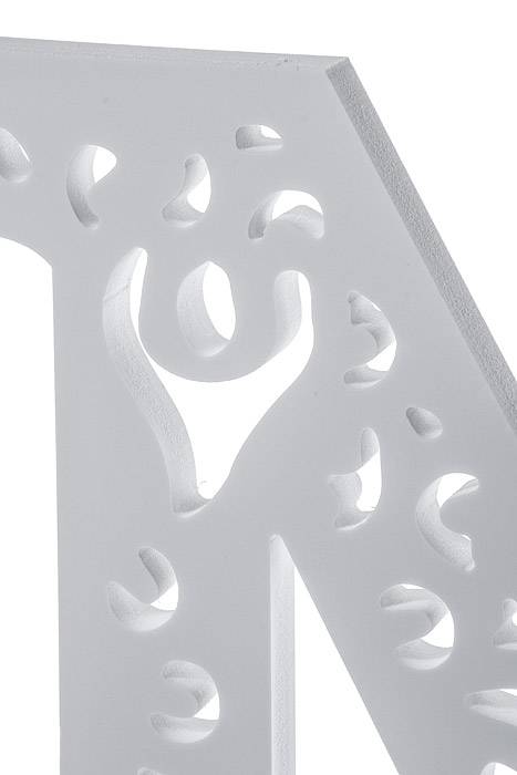 19.75" Carved Letter "n" White