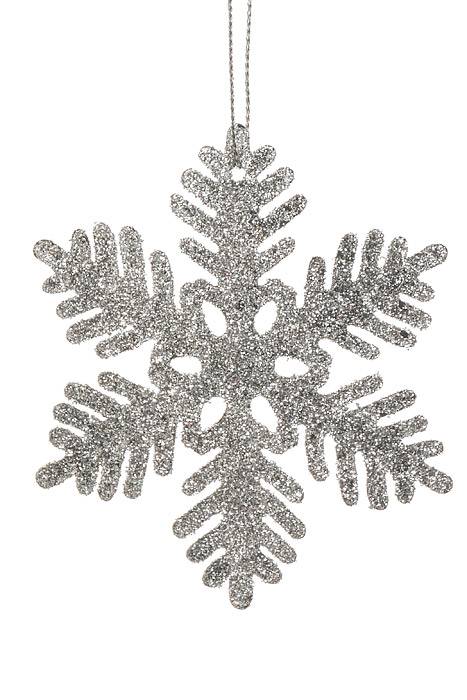 3.5" Glitter Snowflake Pkg12 Silver