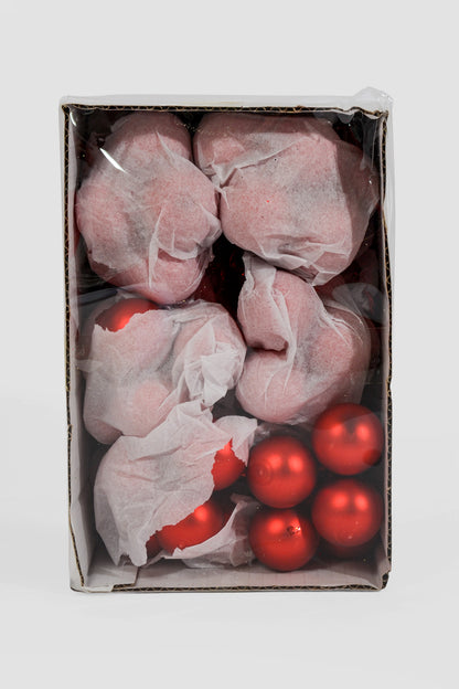 35Mm Matte Glass Ball Ornament Red Pkg/72