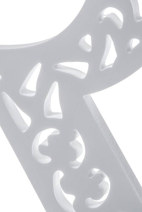 19.75" Carved Letter "r" White