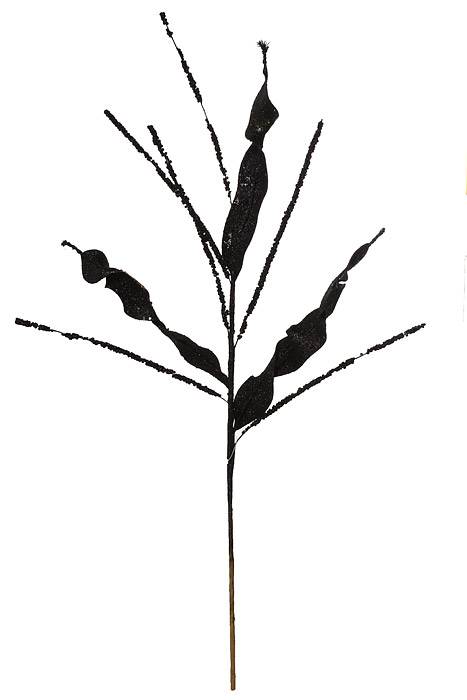 29" Glitter Curly Spray Black