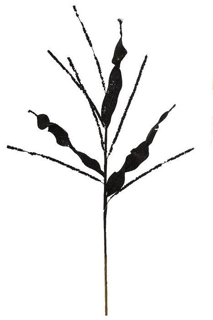 29" Glitter Curly Spray Black