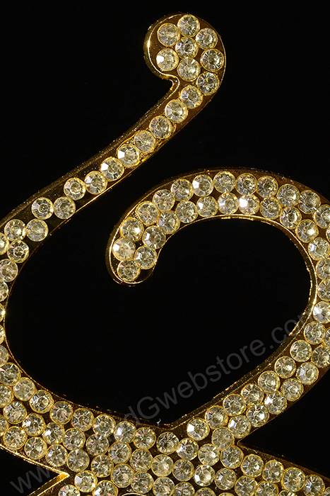 4.5" Rhinestone Number "8" Cake Topper Gold