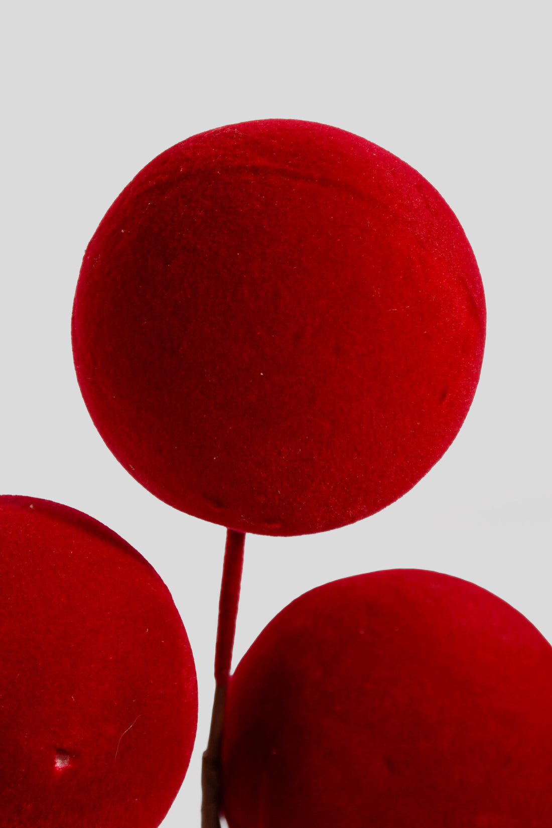 24" Flocked Large Berry Spray Red