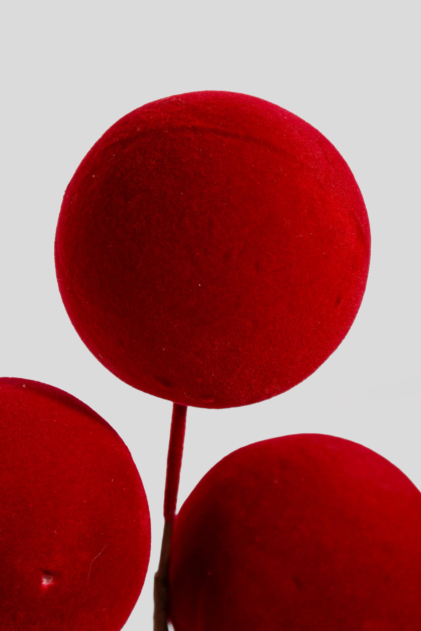 24" Flocked Large Berry Spray Red