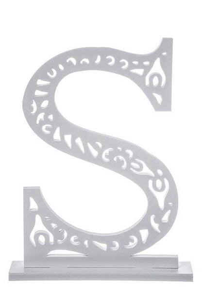 19.75" Carved Letter "s" White