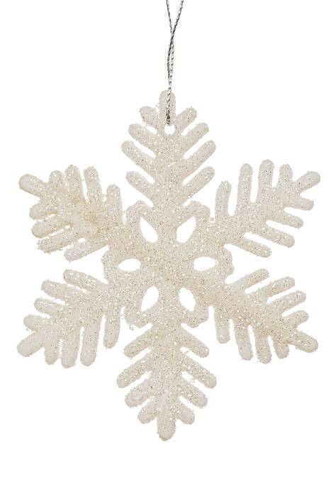 3.5" Glitter Snowflake Pkg12 White