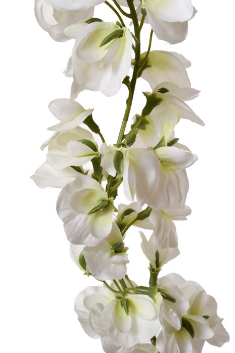 69&quot; Silk Wisteria Hanging Spray White
