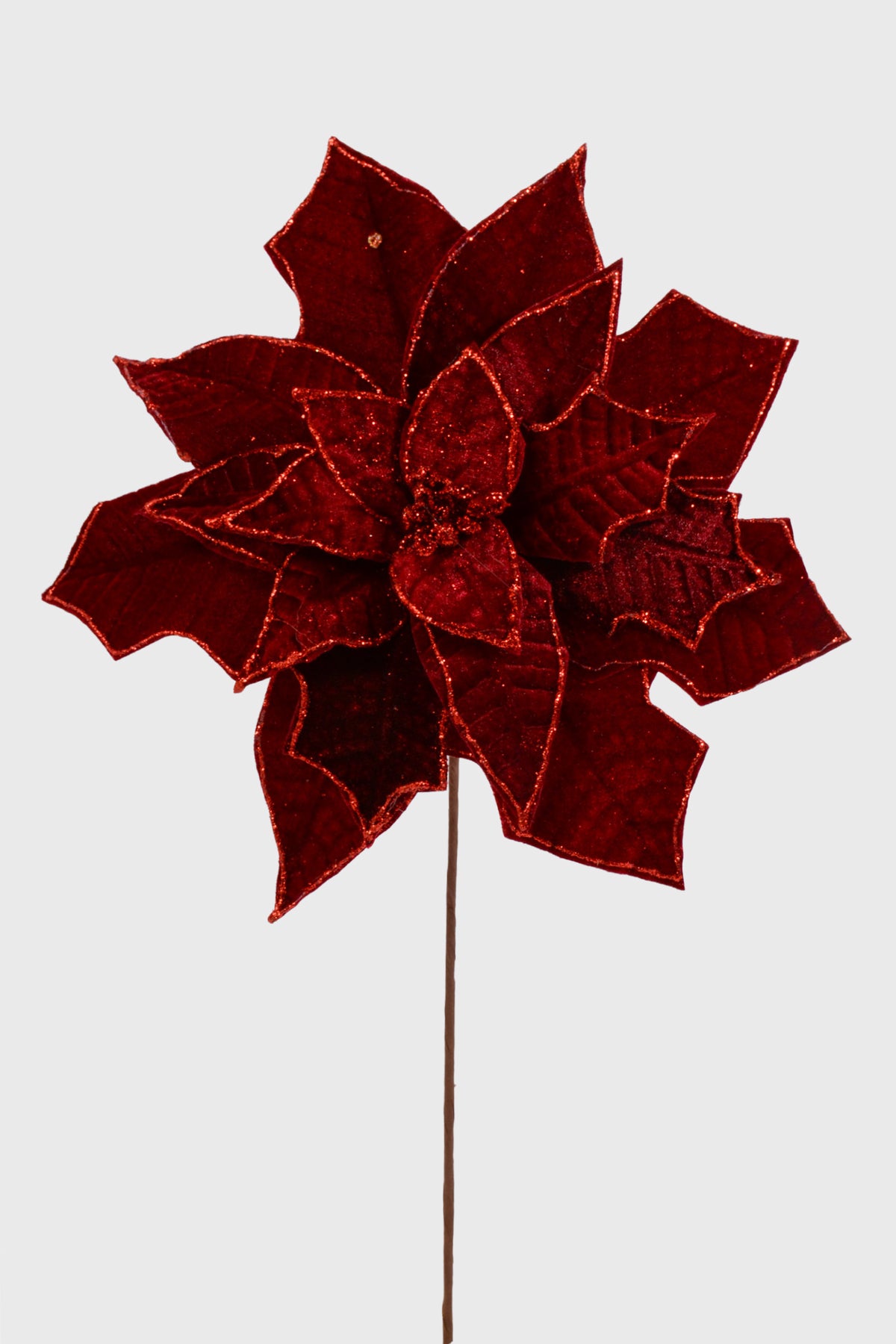 24" X 14" Poinsettia Stem Burgundy