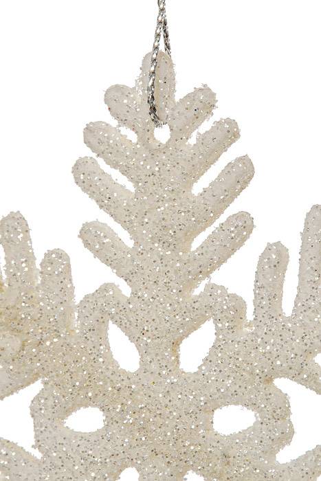 3.5" Glitter Snowflake Pkg12 White