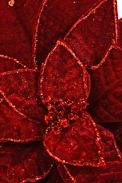 24" X 14" Poinsettia Stem Burgundy