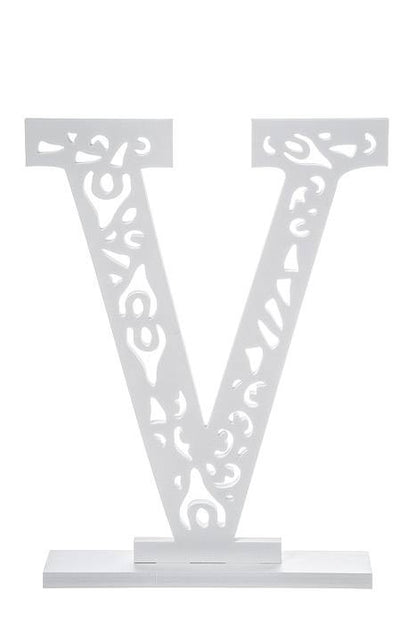 19.75" Carved Letter "v" White