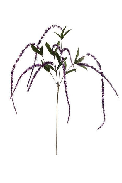 36" Glittered Amaranthus Spray Purple