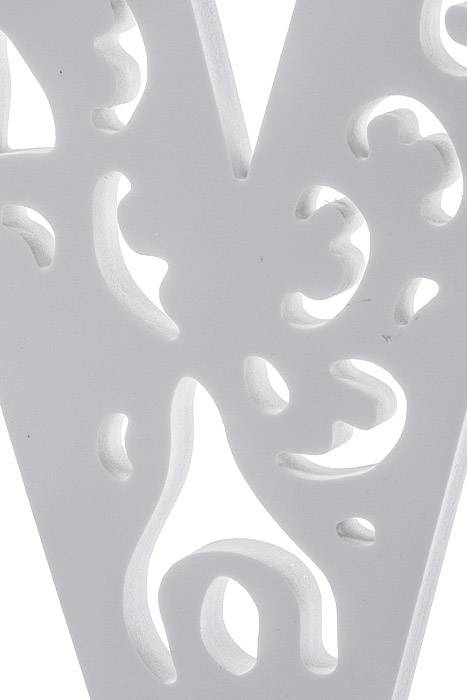 19.75" Carved Letter "v" White