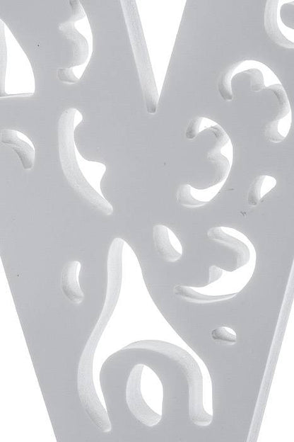 19.75" Carved Letter "v" White