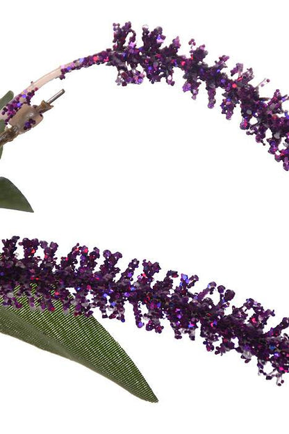 36" Glittered Amaranthus Spray Purple