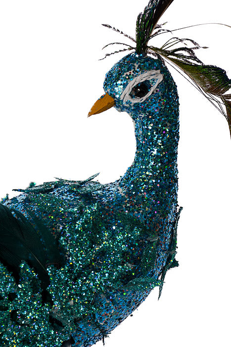 30" Peacock Glitter Sequin Jewel Peacock Color