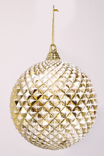 200Mm Durian Ball W/Glitter Ornament Shiny Gold