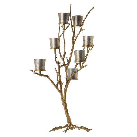25.25&quot; x 19&quot; x 44&quot; Wildwood Tree Gold