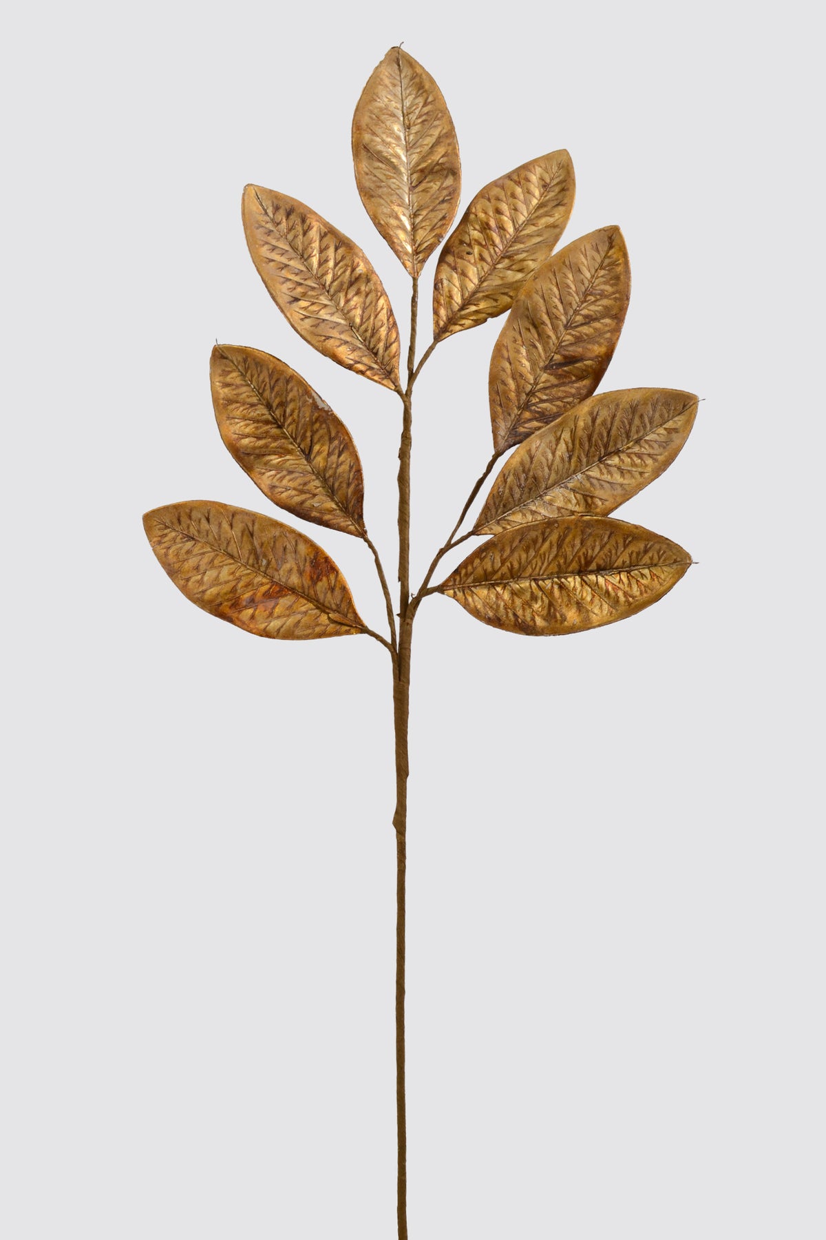 30" Magnolia Leaf Spray Antique Gold