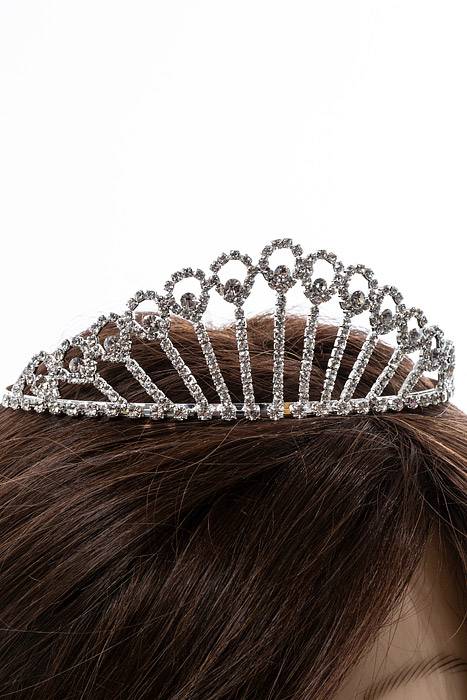 1.75" Rhinestone Tiara Silver