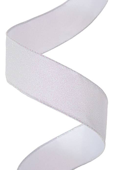 1.5" X 10yds Wired All Flat Glitter Iridescent/white