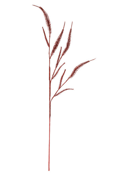 31.5" Glitter Foxtail Spray Red