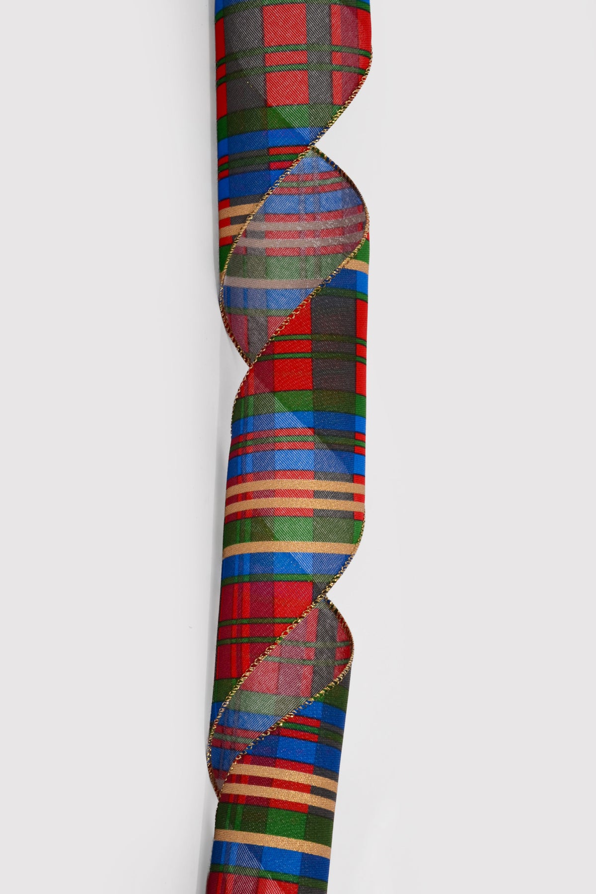 4" X 10Yds Wired Conklin Plaid Ribbon Red/Blue/Green/Gold