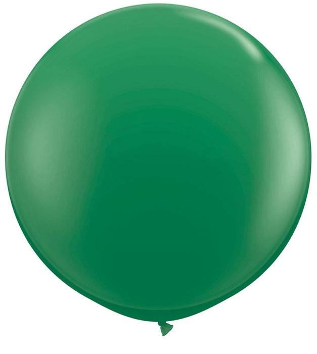 3ft Round Standard Latex Balloon Green Pkg/2