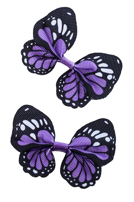 2.5" Ribbon Butterfly Grape/black Pkg/12