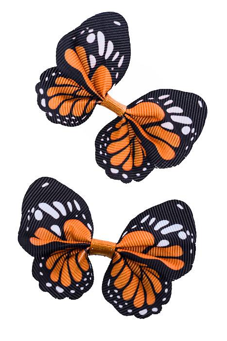 2.5" Ribbon Butterfly Tangerine/black Pkg/12