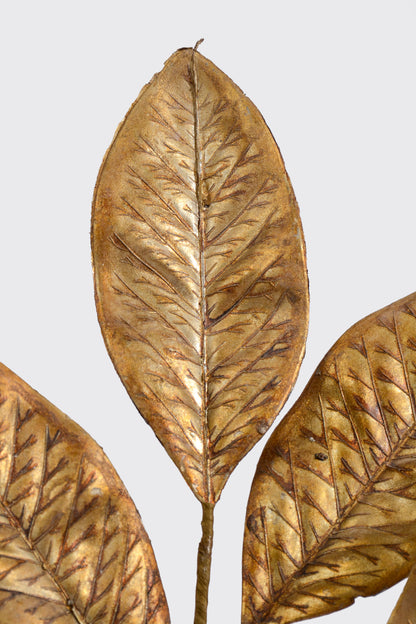 30" Magnolia Leaf Spray Antique Gold