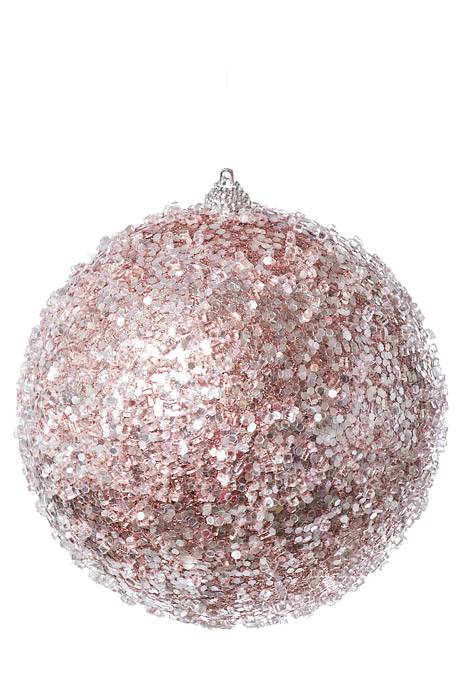 6" Glitter Sequin Iced Ball Ornament