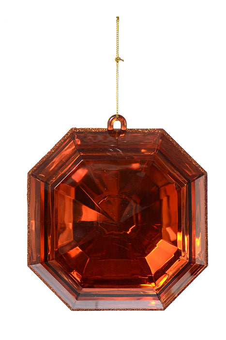 6" Acrylic Square Precious Gem Ornament Copper