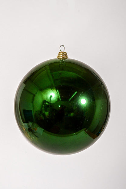 12" Shiny Ornament Ball Dark Green