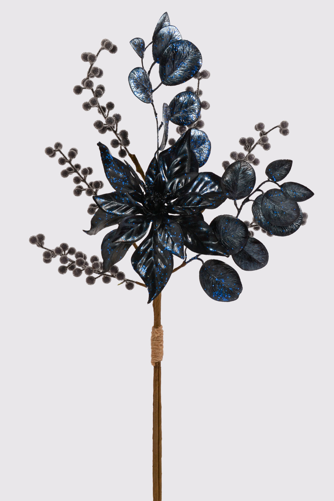 25" Mixed Poinsettia Berry Blue