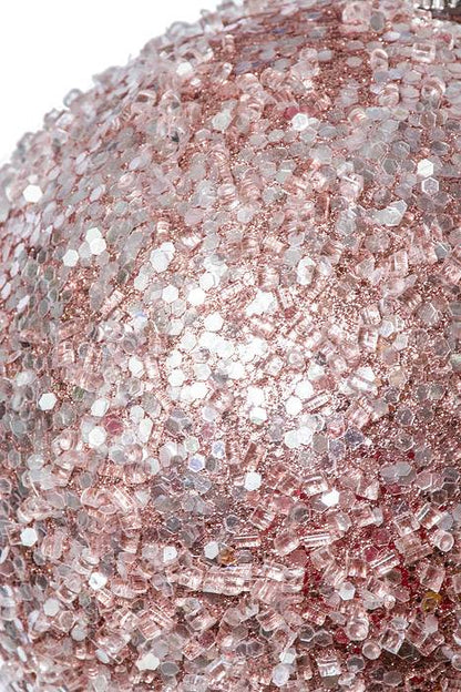 6" Glitter Sequin Iced Ball Ornament