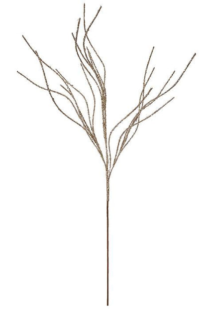 36" Twig Glitter Spray Pewter