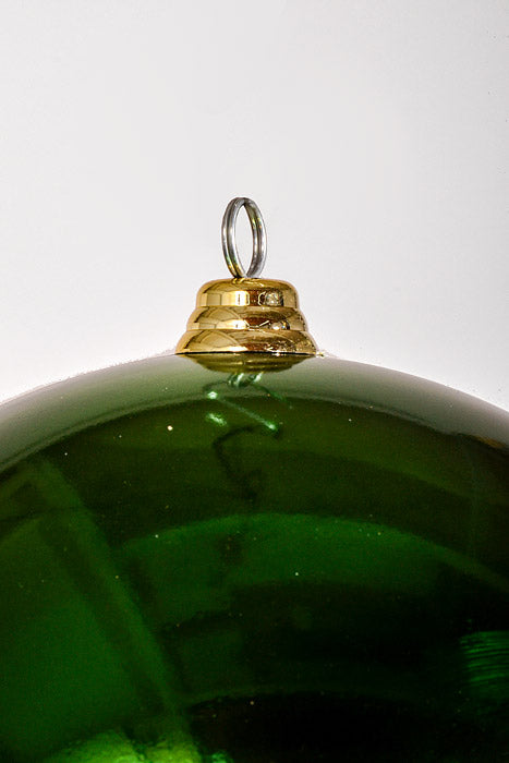 12" Shiny Ornament Ball Dark Green