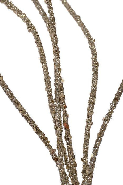 36" Twig Glitter Spray Pewter