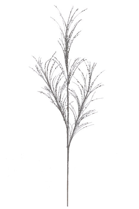 33" Glitter/Sequin Pampas Grass Spray Silver