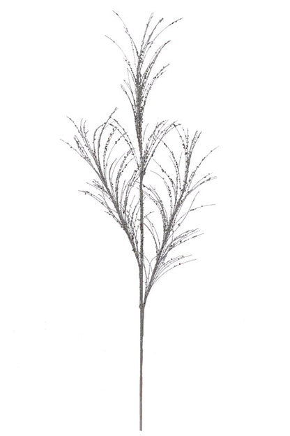 33" Glitter/Sequin Pampas Grass Spray Silver