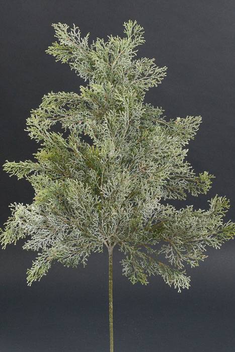 31" Glitter Cedar Spray Green/white