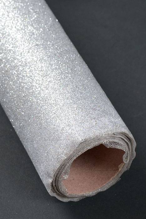 19" X 5yds Glitter Organza Roll Silver