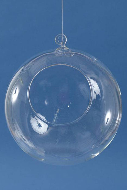 7&quot; Hanging Candle Holder Round Glass