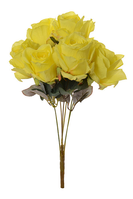 19.5" Silk Rose Bush Yellow